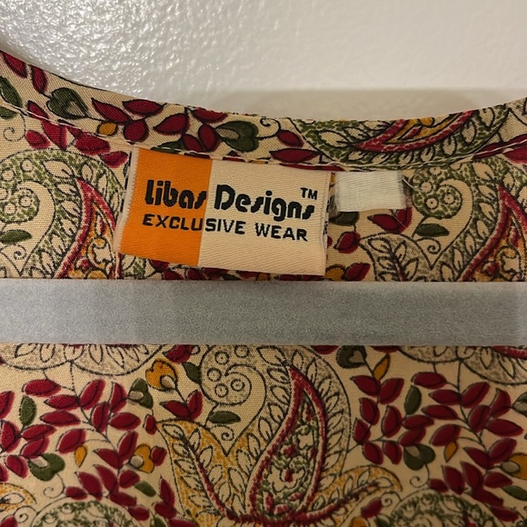 LIBAS DESIGNS TUNIC DRESS JEWELS RHINESTONES MAROON GOLD WOMENS SMALL-MEDIUM - Picture 3 of 10